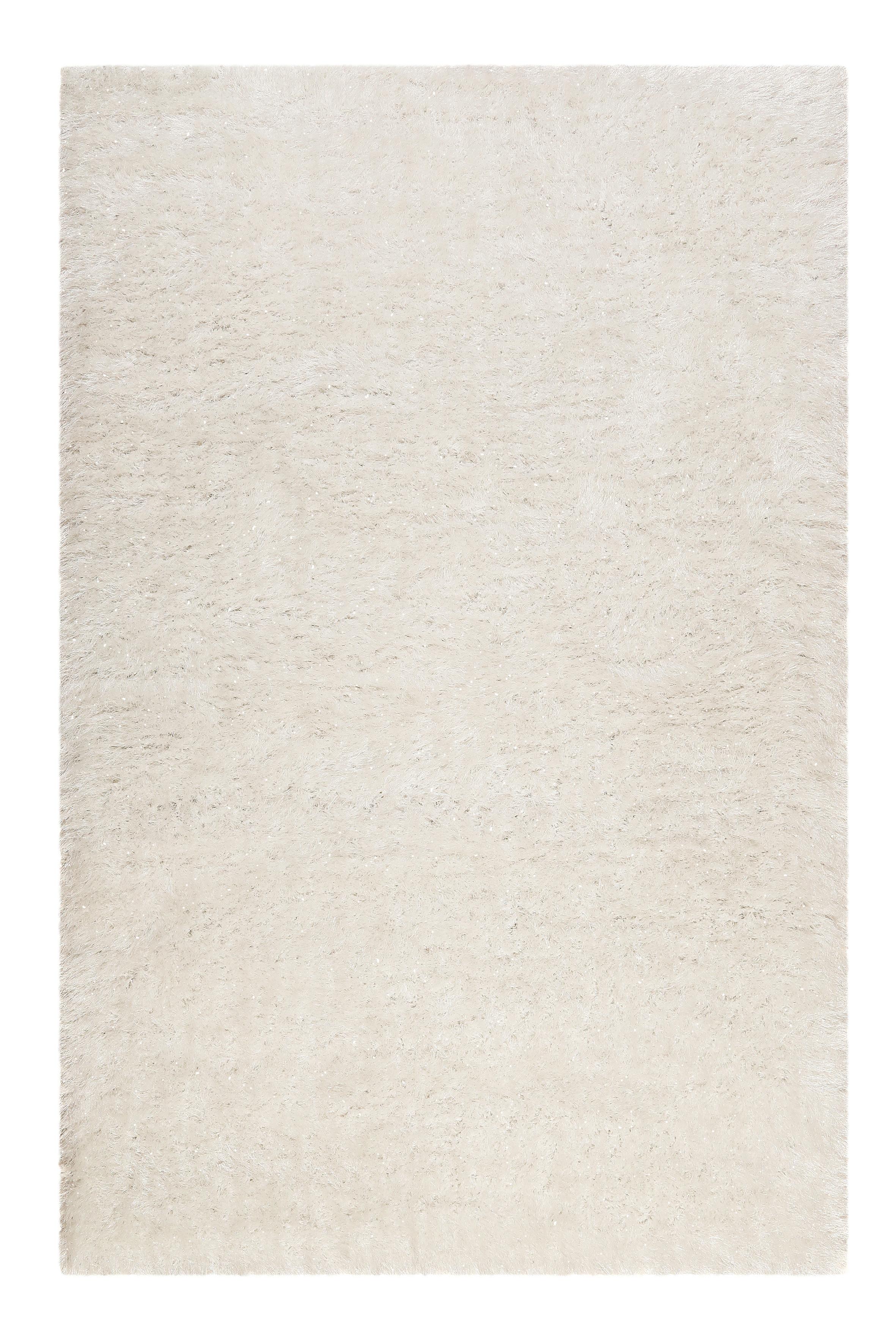 Hochflorteppich Shiny Touch Weiß/Silberfarben 133x200 cm - Weiß, KONVENTIONELL, Textil (133/200cm) - WECON HOME