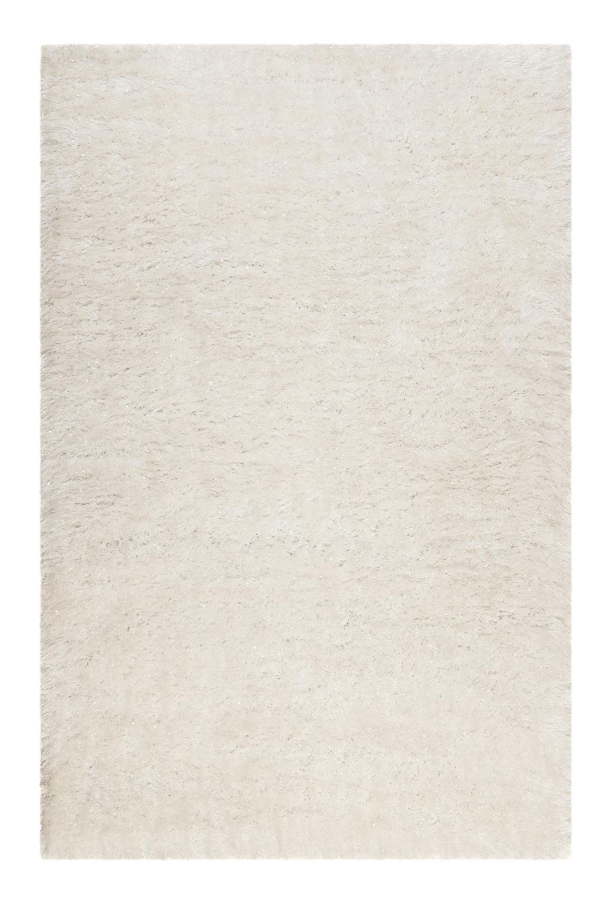 Hochflorteppich Shiny Touch Weiß/Silberfarben 133x200 cm - Weiß, KONVENTIONELL, Textil (133/200cm) - WECON HOME