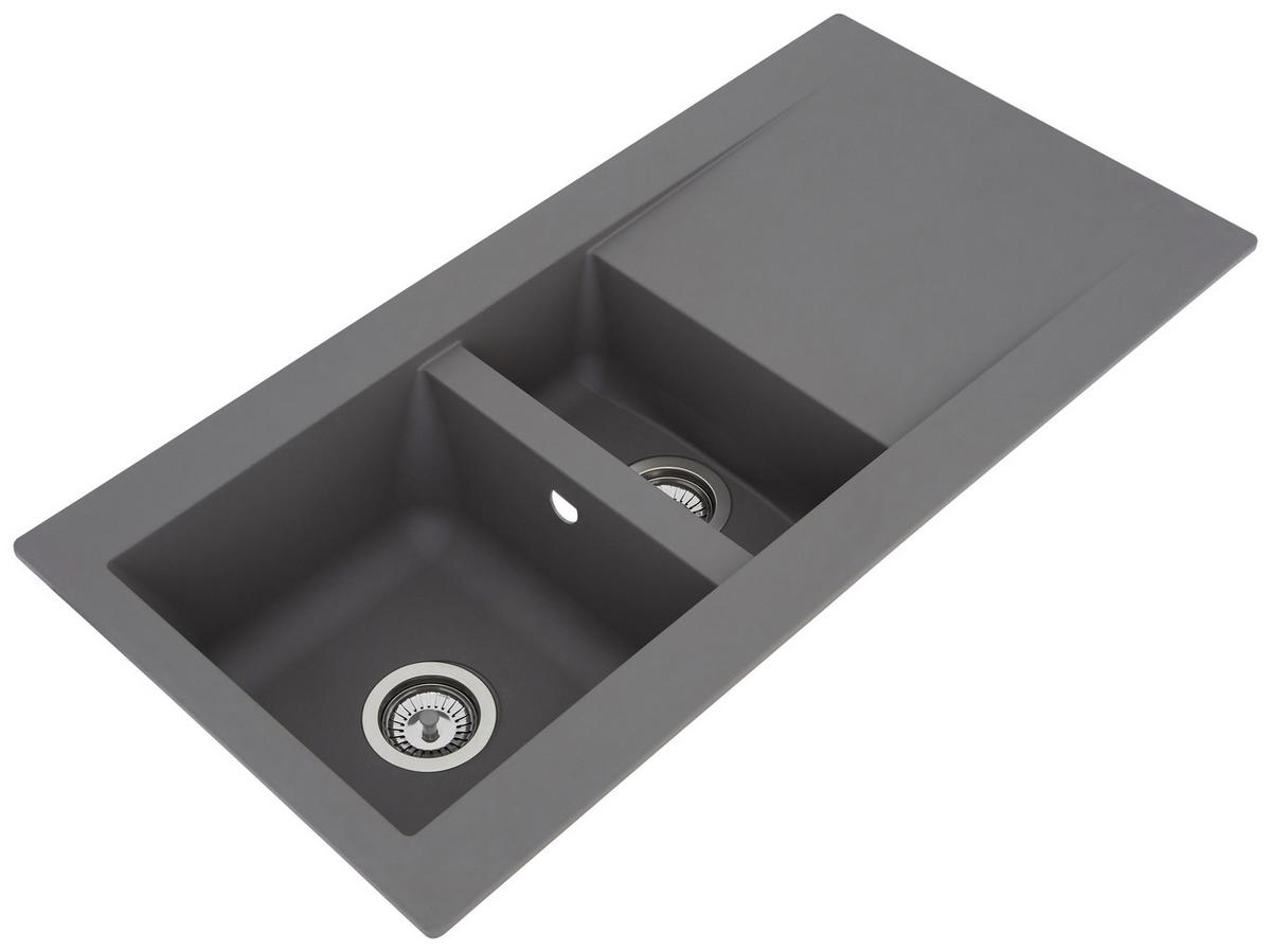 Spüle Respekta Denver Kunststein Bxt: 100x50 Cm - Grau, Trend, Glas/Kunststoff (100/20/50cm) - Respekta