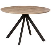 Esstisch Leeds - Schwarz/Naturfarben, LIFESTYLE, Holzwerkstoff/Metall (120/76/120cm) - Livetastic