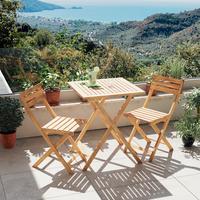 Balkonset Capri - Naturfarben/Akaziefarben, MODERN, Holz (60/60/74cm) - Beldano