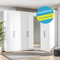 Eckschrank Mit Spiegel 273,3x182,2 cm Unit Weiß - Weiß, MODERN, Holzwerkstoff (273,3/242,2/182,2cm) - Ondega