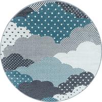 Kinderteppich Rund Wolken Blau Bambi ⌀ 120 Cm - Blau, Trend, Textil (120cm) - Ben'n'jen