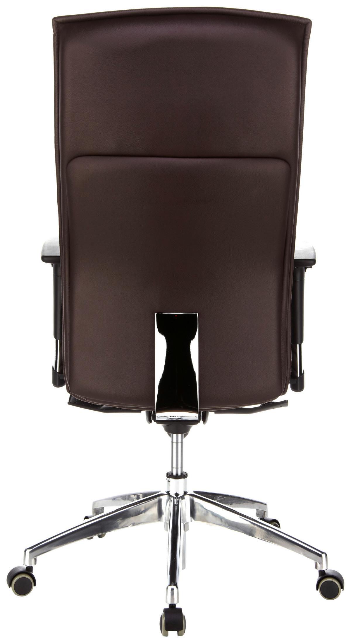 Drehstuhl Murano 20 Dunkelbraun - Dunkelbraun/Alufarben, MODERN, Leder/Kunststoff (59/133/52cm) - MID.YOU