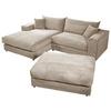 Ecksofa Funny S Links Mit Hocker, Hellbraun, B: 265 Cm - Hellbraun/Schwarz, Basics, Textil (180/265cm) - Livetastic