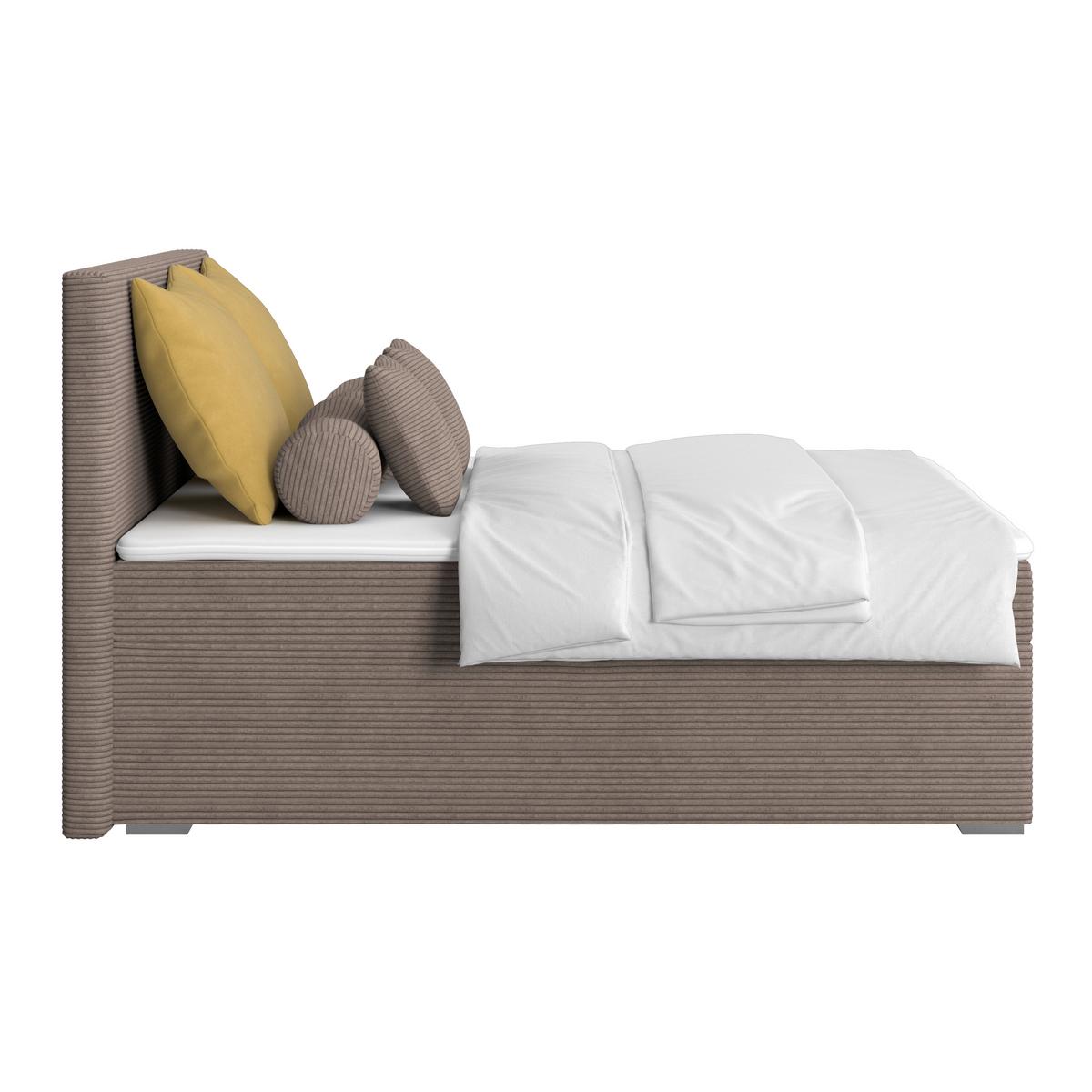 Čalúnená posteľ ADRIA 180x200 cm, hnědá - barvy chromu/hnědá, Konvenční, dřevo/textil (180/200cm)