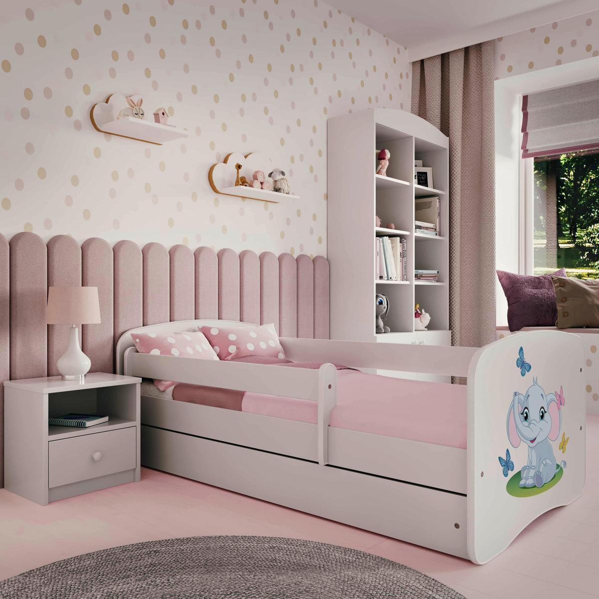 Kinder-/Juniorbett Babydreams Inkl. Matratze 80x160 - Birkefarben/Weiß, MODERN, Holz/Holzwerkstoff (80/160cm) - MID.YOU