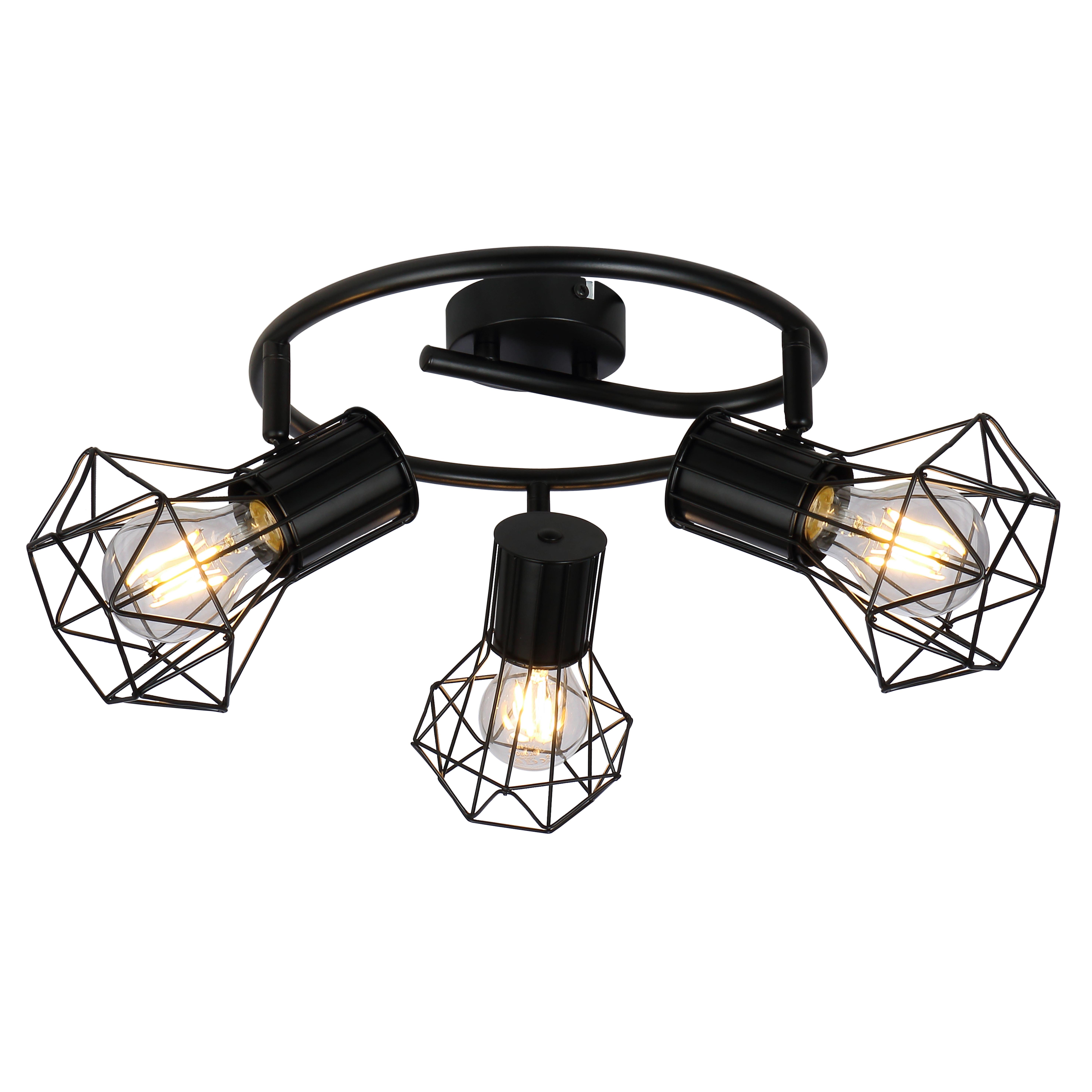 Strahler Antonia 3-flammig Ø 28,5 Cm - Schwarz, MODERN, Metall (28,5/19cm) - Luca Bessoni