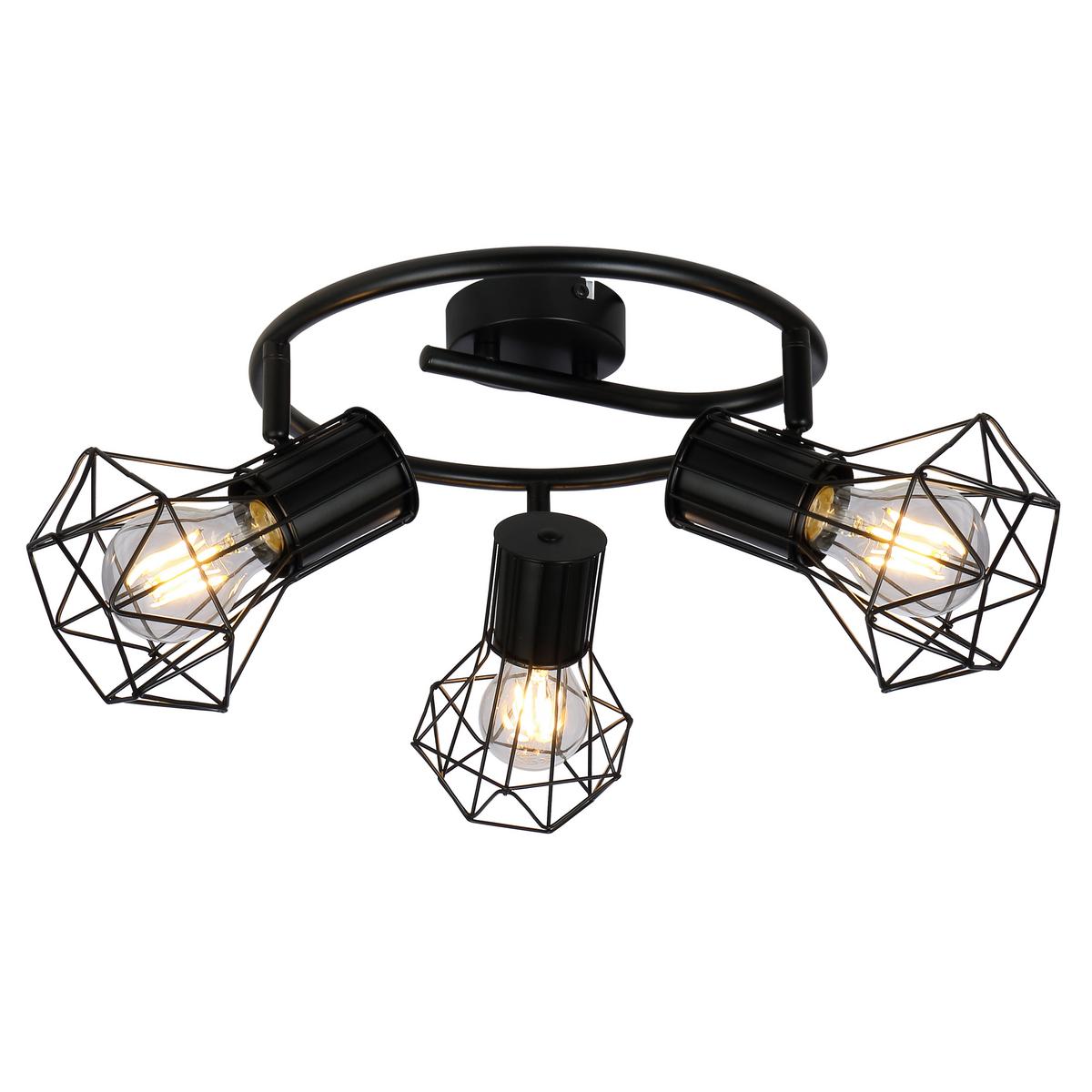 Strahler Antonia 3-Flammig Ø 28,5 cm - Schwarz, MODERN, Metall (28,5/19cm) - Luca Bessoni