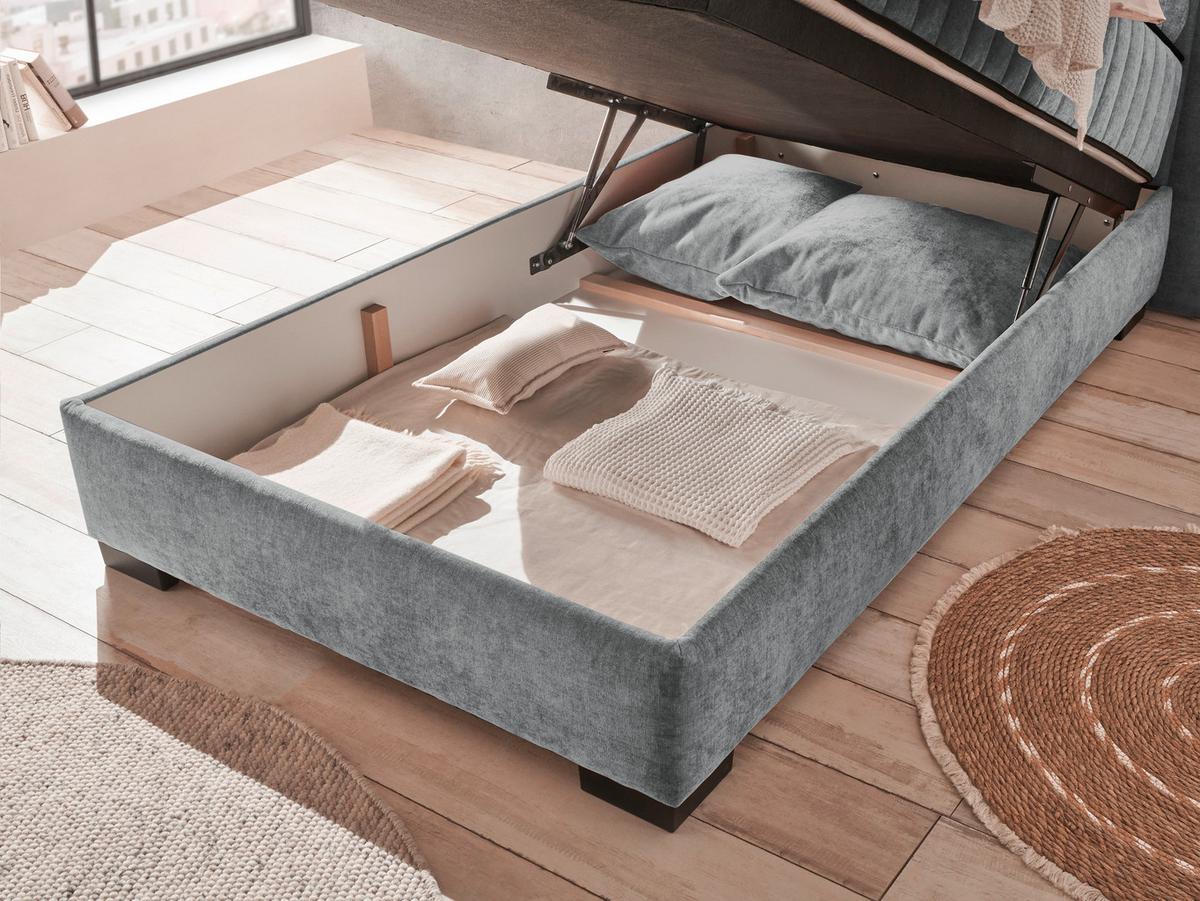 Boxbett Mit Bettkasten 120x200 Cm Nagol B - Anthrazit/Schwarz, MODERN, Holzwerkstoff/Textil (120/200cm) - MID.YOU