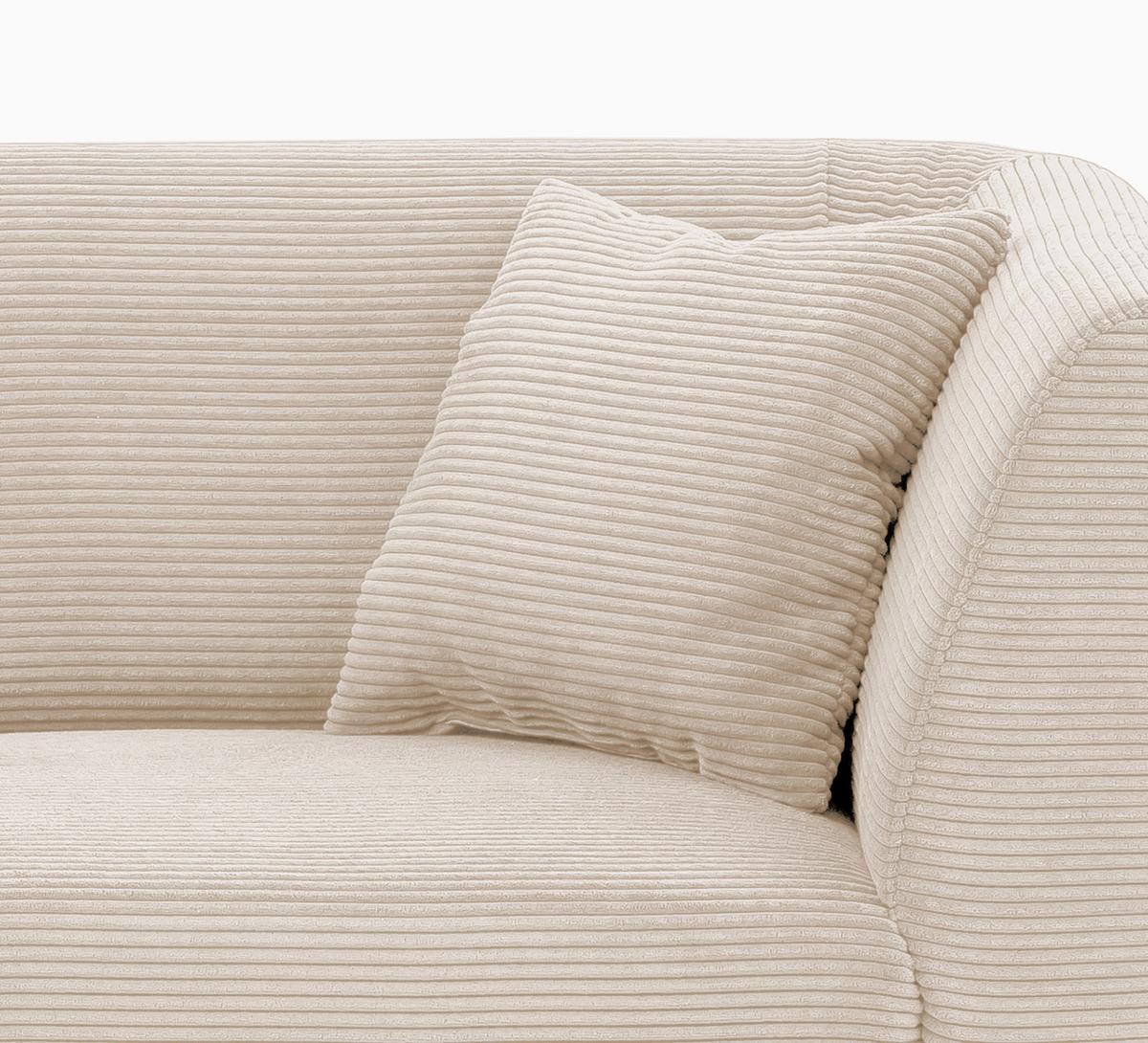 3-Sitzer-Sofa Colori Beige Rücken Echt - Beige/Schwarz, MODERN, Textil (208/83/88cm) - MID.YOU