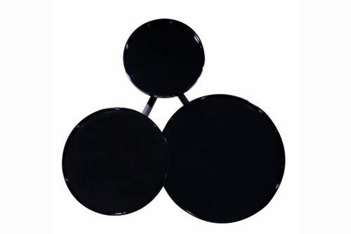 Odkládací stolek černá - černá/hnědá, Basics, kov/dřevo (71/87/50cm)