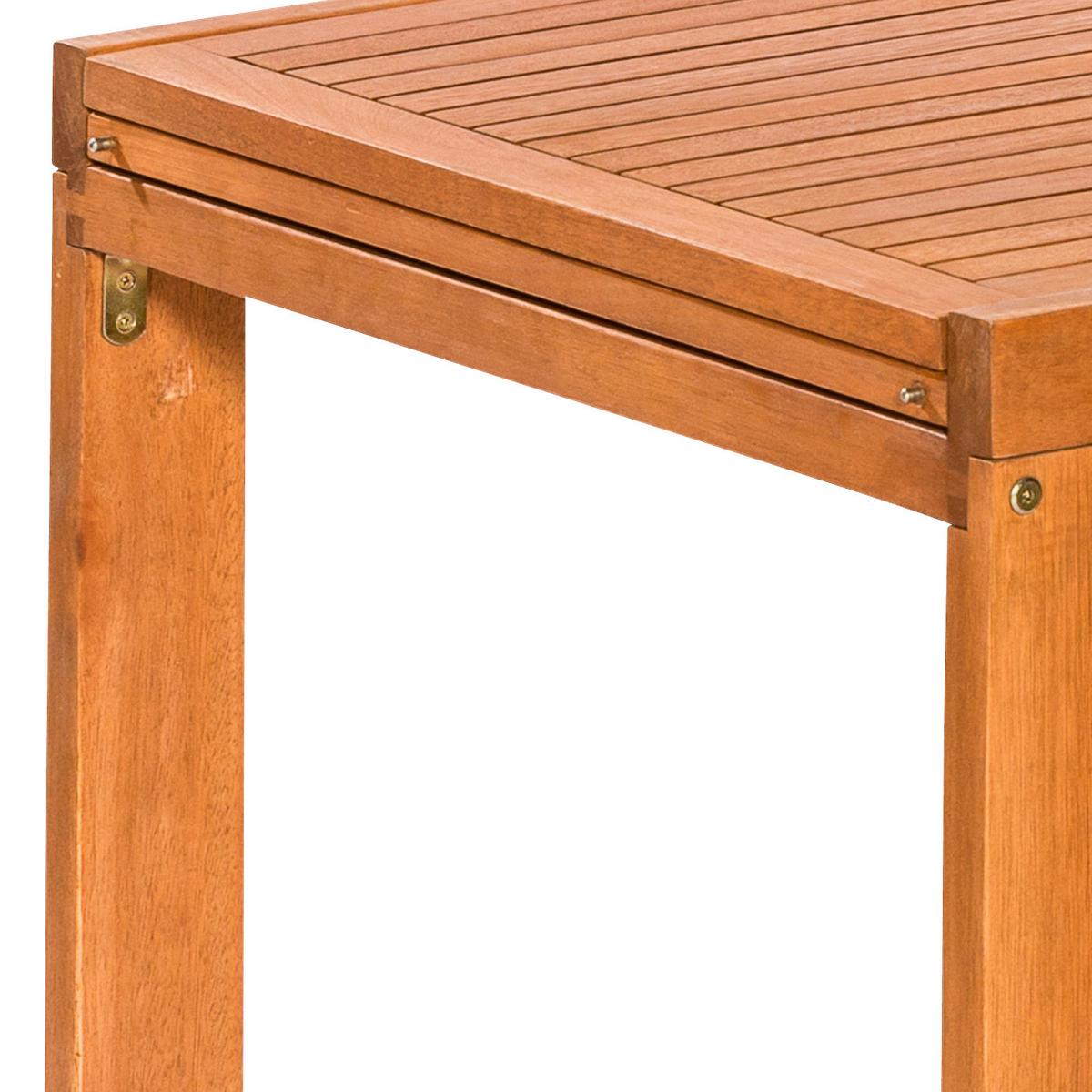 Balkonmöbel Set Maracaibo Eukalyptusholz - Braun/Grün, KONVENTIONELL, Holz/Textil - Gardenson