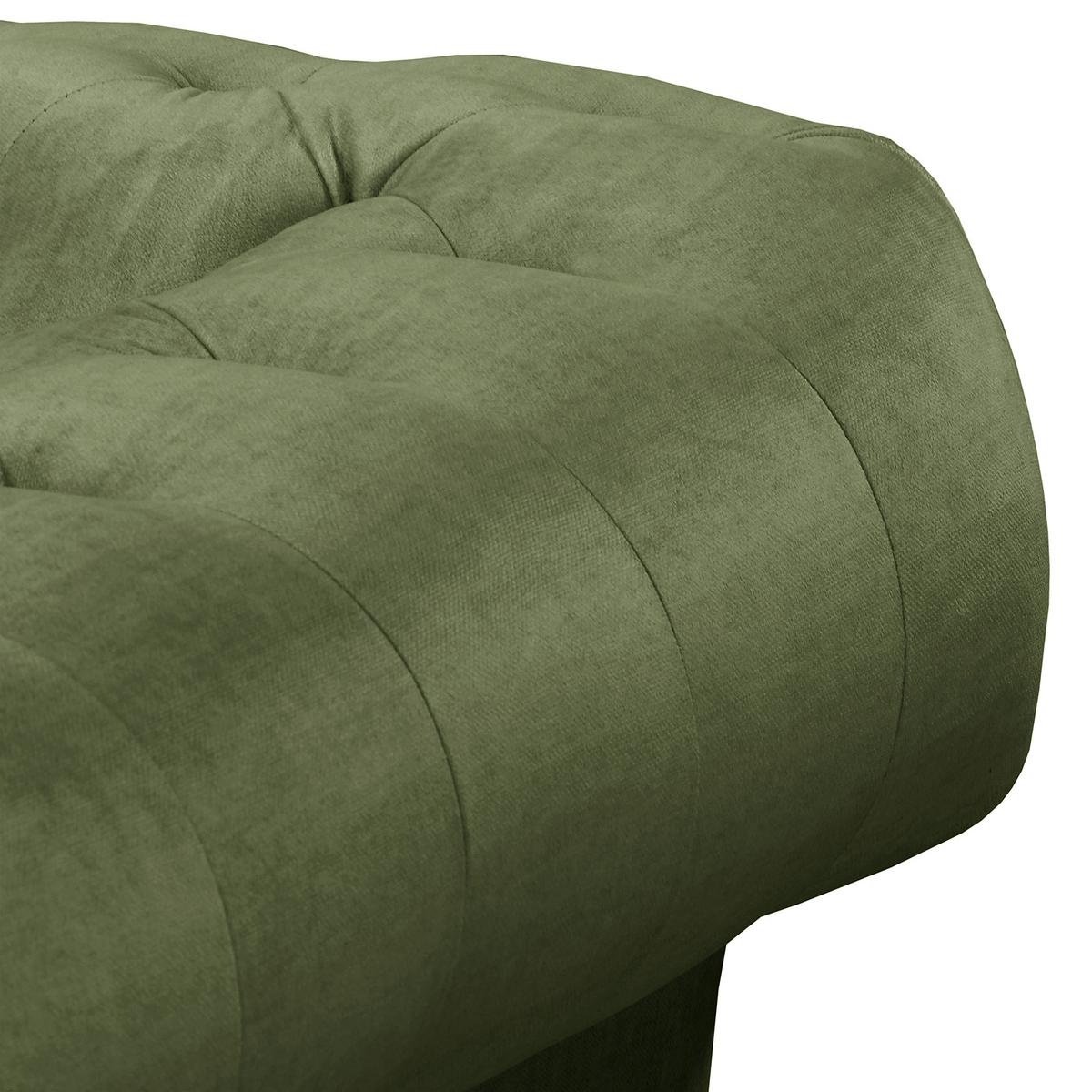 Schlafsofa Laura Dunkelgrün, B: 218cm - Dunkelgrün/Braun, Design, Textil (218/74/91cm) - P & B