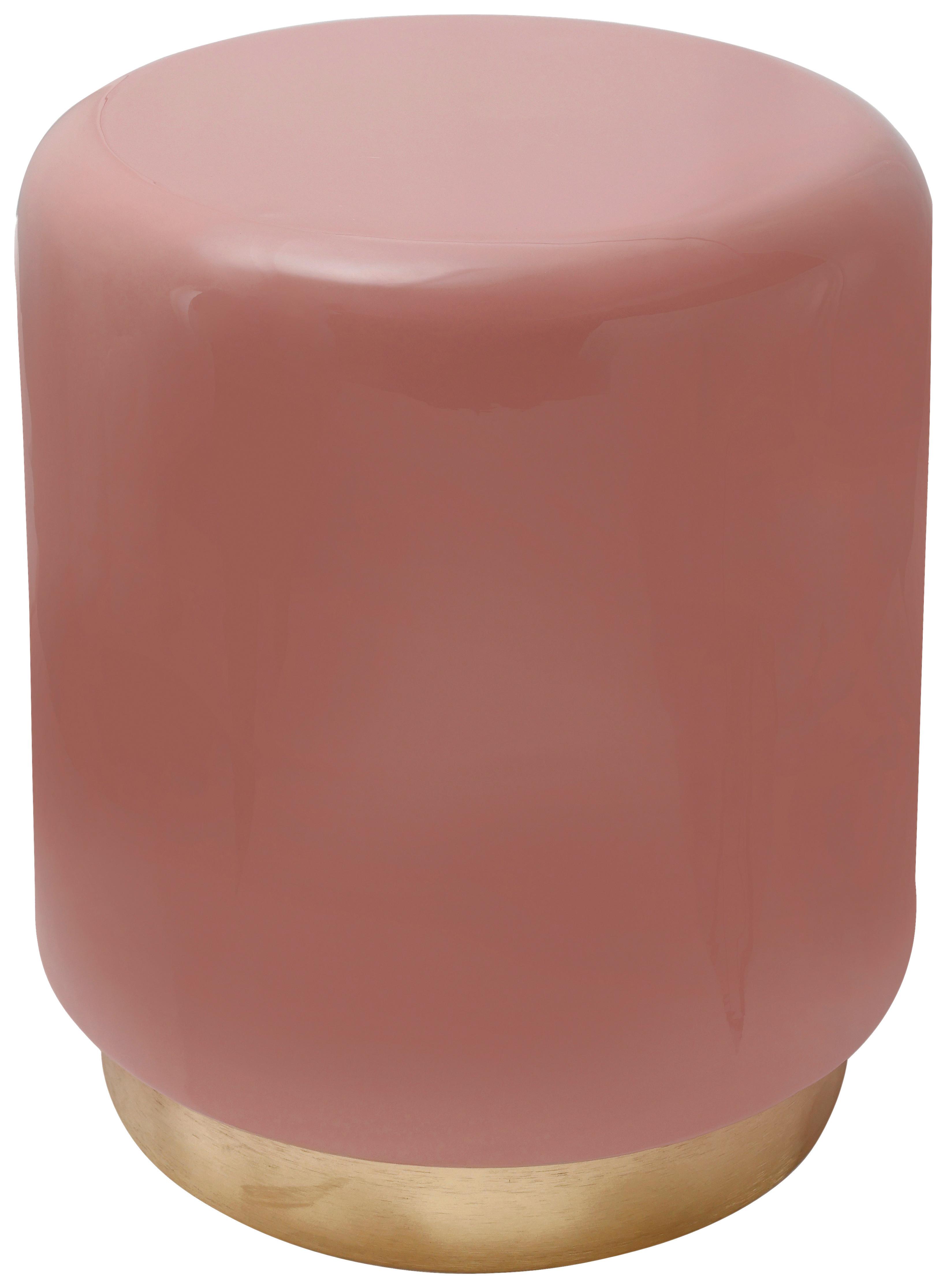 Beistelltisch Art Deco 375 Goldfarben/rosa B: 35 Cm - Goldfarben/Rosa, Design, Metall (35/44,5cm) - Kayoom