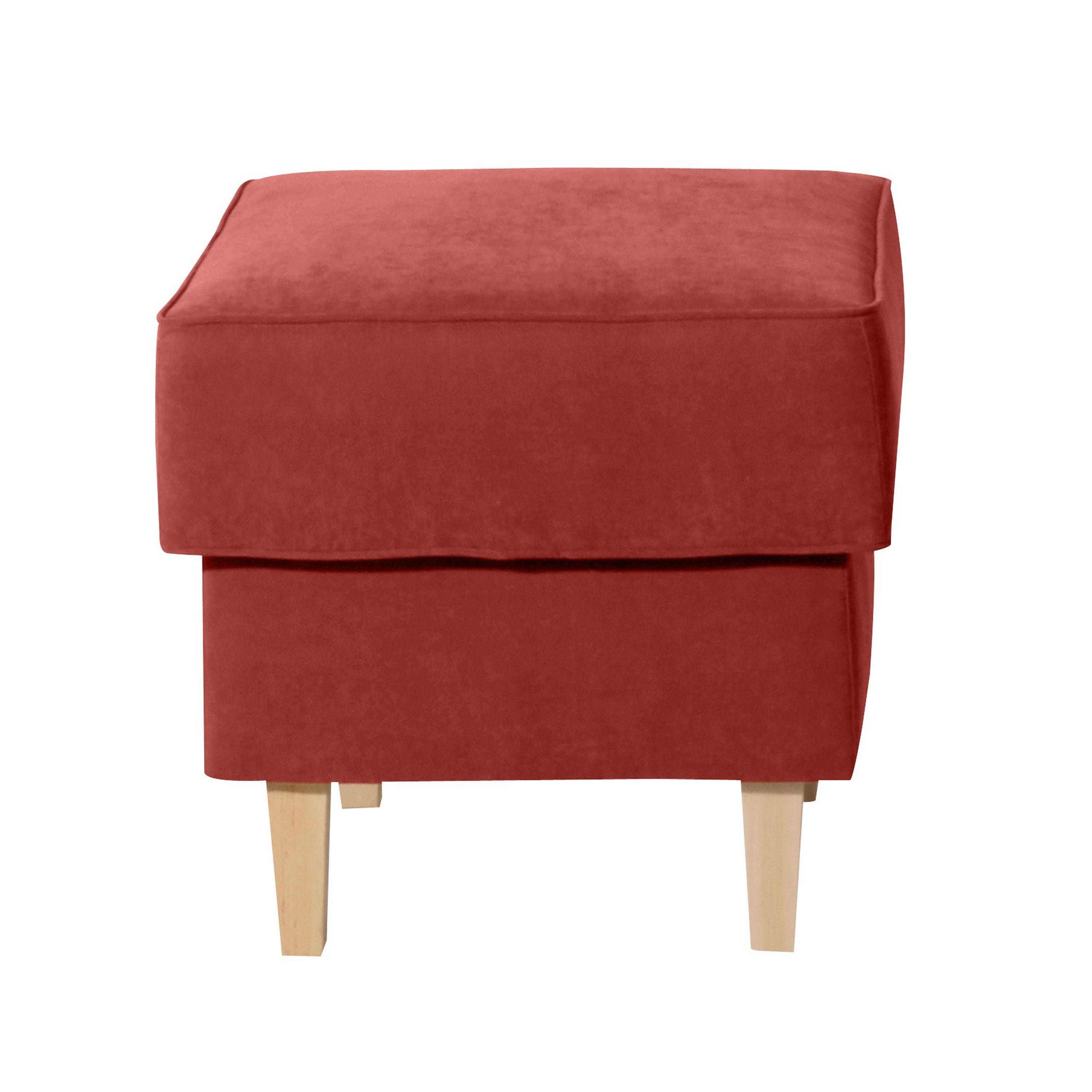Hocker Lorris - Buchefarben/Terracotta, Design, Textil (53/45/53cm) - Max Winzer