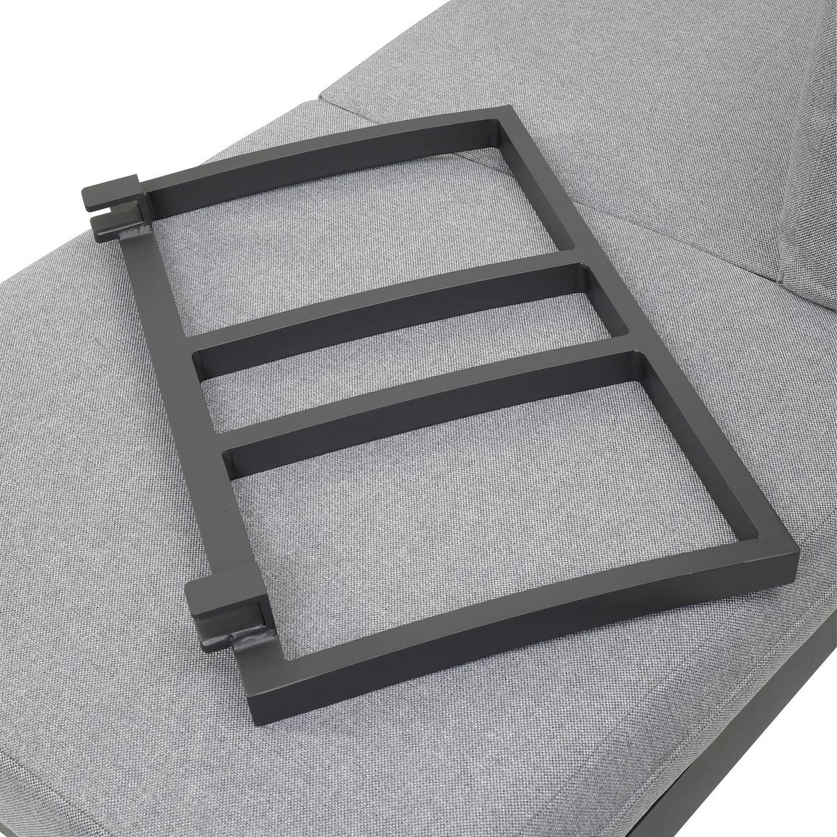 Loungegarnitur 3-Tlg San Jose aus Metall mit Kissen - Anthrazit/Braun, MODERN, Holz/Textil (210/75/210cm) - Gardenson