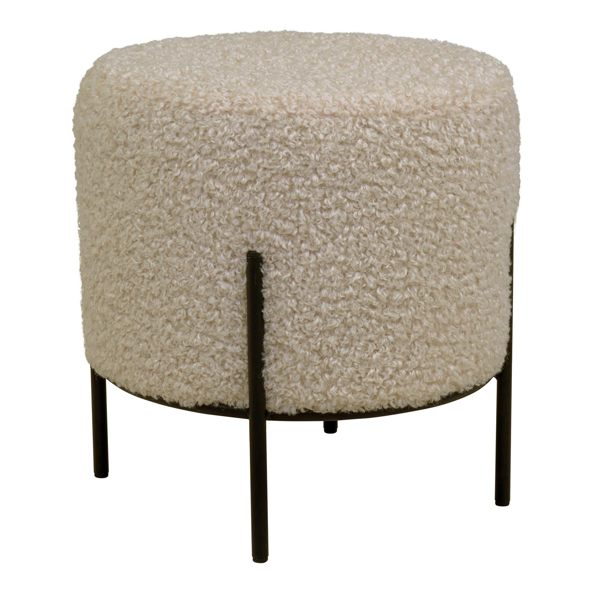 Hocker Alford Schwarz Beige B: 35,5cm - Beige/Schwarz, Design, Textil/Metall (35.5/37cm)