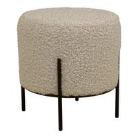 Hocker Alford Schwarz Beige B: 35,5cm - Beige/Schwarz, Design, Textil/Metall (35.5/37cm)