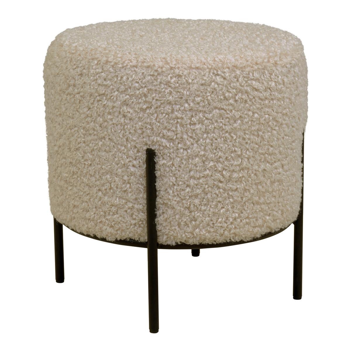 Hocker Alford Schwarz Beige B: 35,5cm - Beige/Schwarz, Design, Textil/Metall (35.5/37cm)