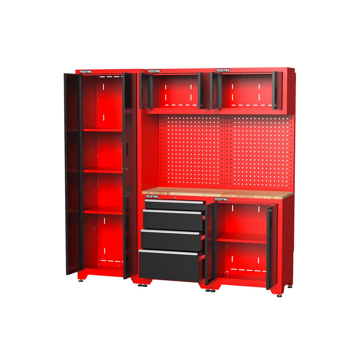 Werkstatt-schrankwand Juno 2 - KONVENTIONELL (46/198/198cm)