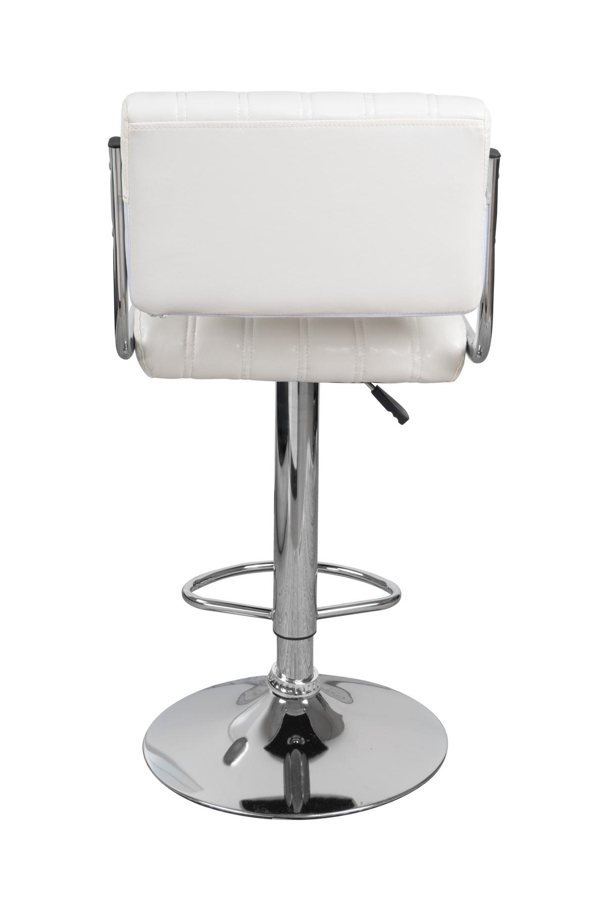 Barhocker Mit Lehne 2er-set Midnight Lederlook Weiß - Weiß, MODERN, Metall (51,5/109/43cm) - Kayoom