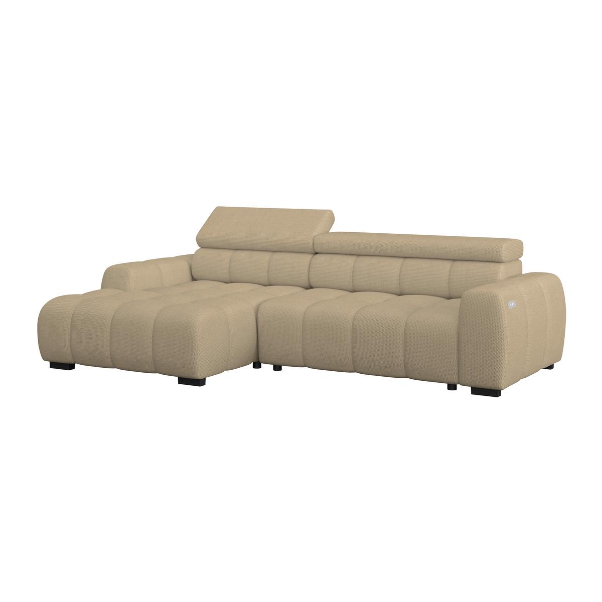 Ecksofa Fargo S Taupe, B: 168cm - Taupe/Schwarz, Trend, Textil (168/285cm)