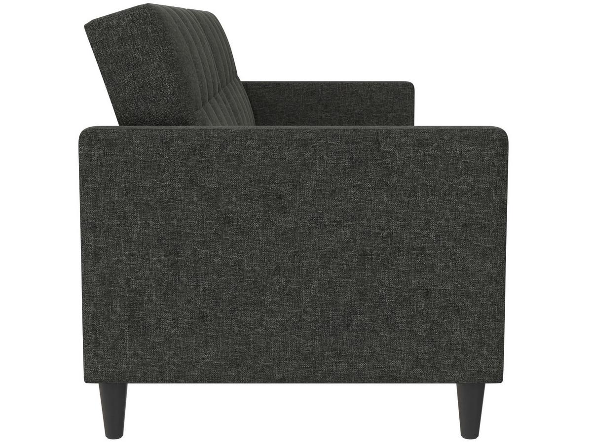 Schlafsofa Hannover Anthrazit, mit Schlaffunktion - Anthrazit/Schwarz, Basics, Textil (203/82cm) - Livetastic
