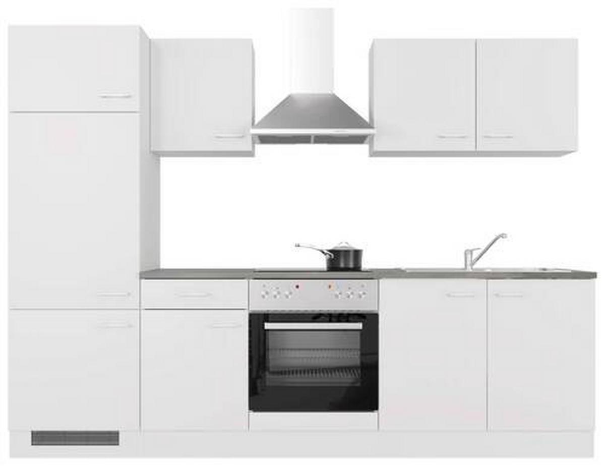 Küchenblock Lucca Weiß/graubraun B: 270 Cm - Graubraun/Weiß, MODERN, Holzwerkstoff (270cm) - FlexWell