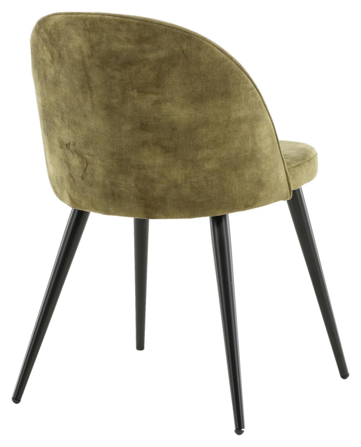 Stuhl-set Velvet Schwarz/grün B: 57 Cm - Schwarz/Grün, Design, Textil/Metall (57/76.5/50cm) - Livetastic