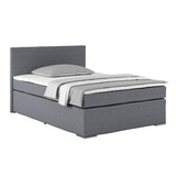 Boxspringbett Nero Liegefläche ca. 140x200cm - Chromfarben/Grau, KONVENTIONELL, Textil (140/200cm)