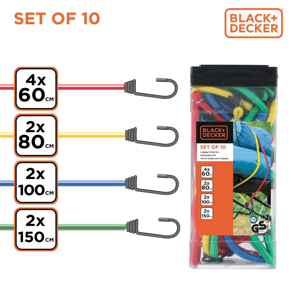 Gepäckspanner 10 Stück - Multicolor, Basics, Kunststoff/Textil (9,9/10,2/23cm)