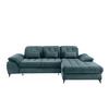 Eckschlafsofa Delphino, Petrol S: 273x189 cm - Petrol/Schwarz, MODERN, Textil (273/189cm) - Livetastic
