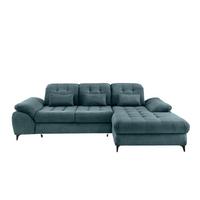 Eckschlafsofa Delphino, Petrol S: 273x189 cm - Petrol/Schwarz, MODERN, Textil (273/189cm) - Livetastic