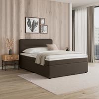 Boxspringová postel MARCO 160x200, hnědá - černá/hnědá, Moderní, dřevo/textil (160/200cm) - Bessagi Home