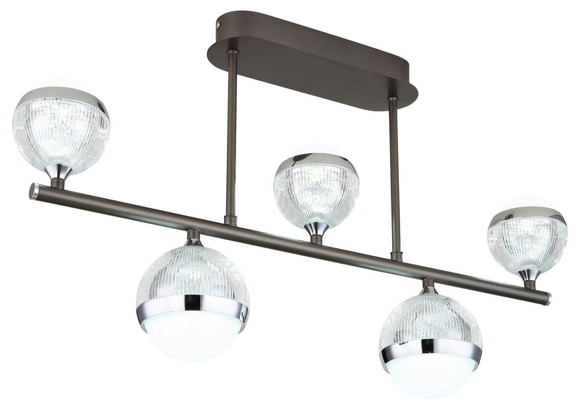 LED-Deckenleuchte 56011-5d - Klar/Chromfarben, KONVENTIONELL, Kunststoff/Metall (65/11/37cm) - Globo