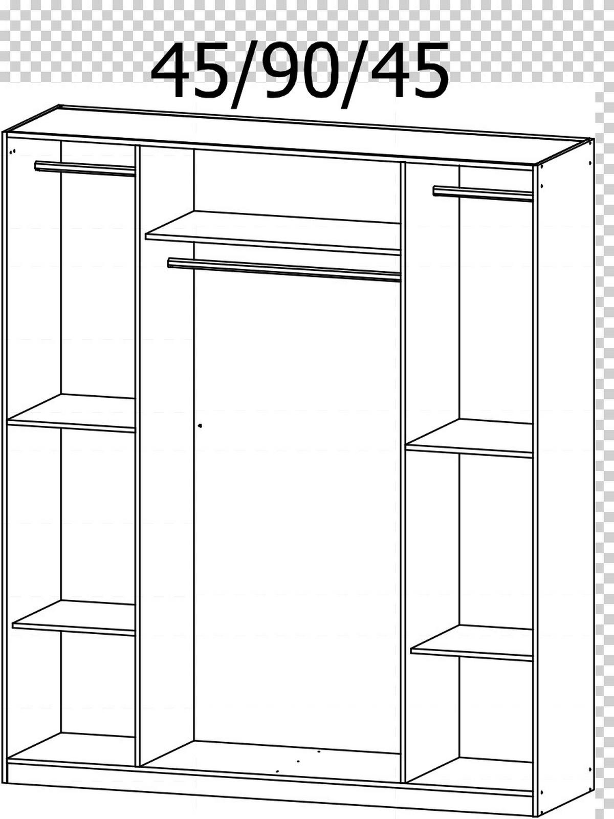 Drehtürenschrank Ticao Weiß B: 181 Cm - Silberfarben/Weiß, MODERN, Holzwerkstoff (181/210/54cm) - Rauch Möbel