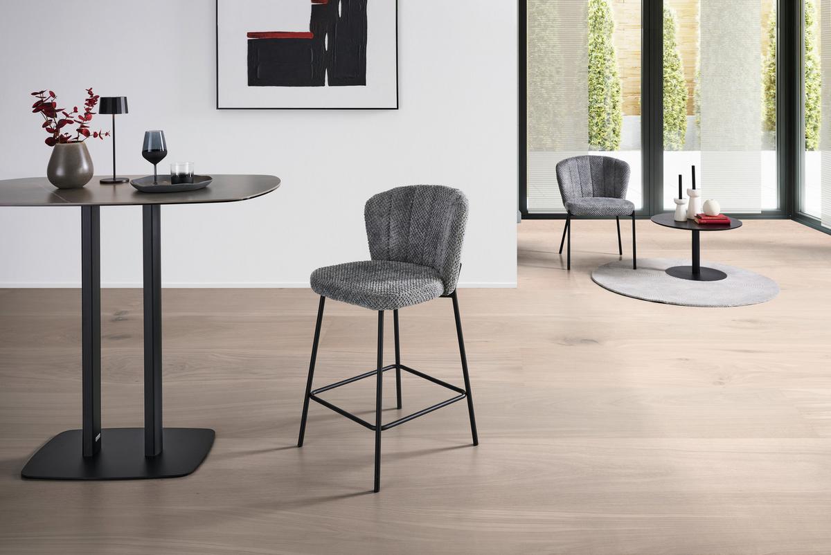 Stuhl Paris - Schwarz/Grau, LIFESTYLE, Holz/Textil (55/79/59cm) - Livetastic