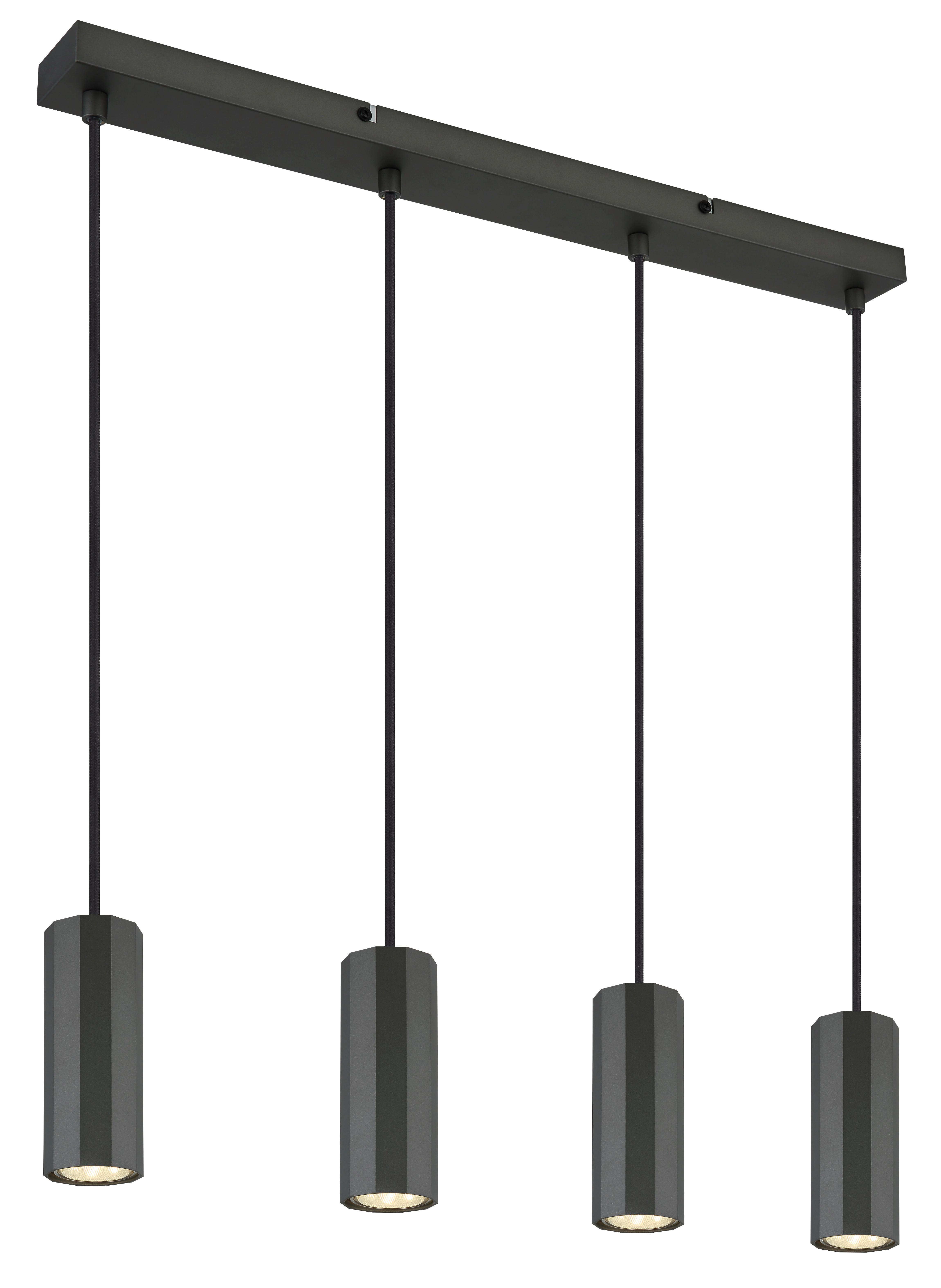 HÄNGELEUCHTE 57918-4H - Grau, Design, Metall (61/6/120cm) - Globo