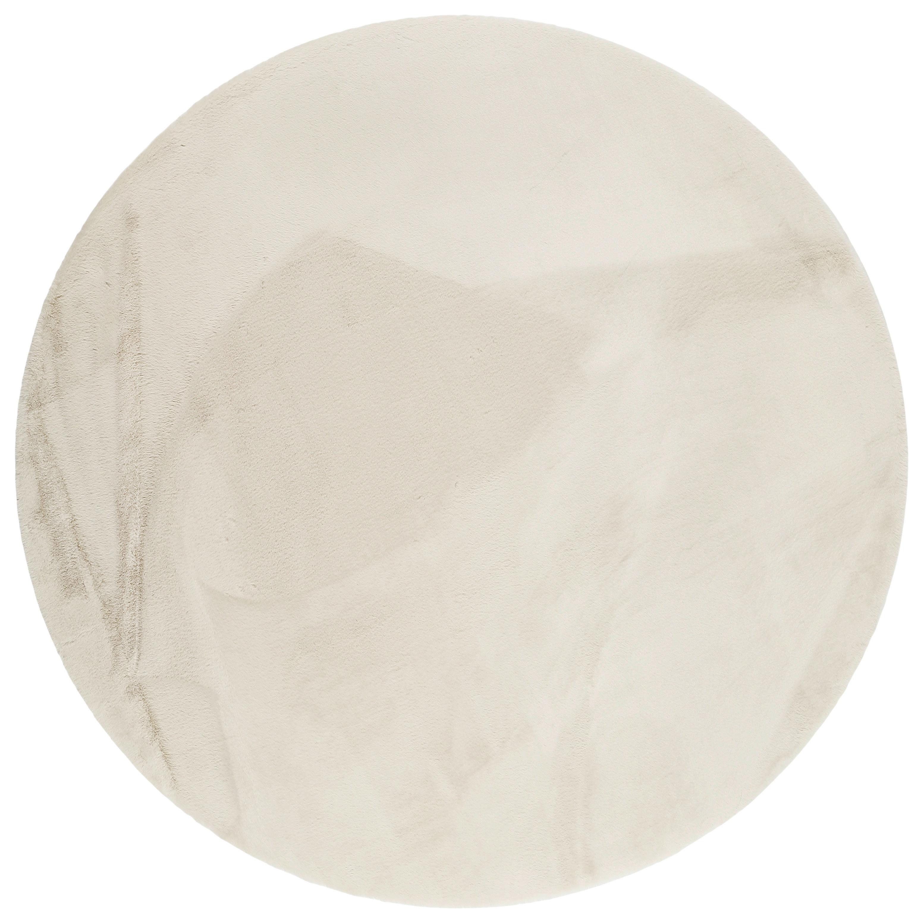 Hochflorteppich Creme/Beige Alice Rund Ø 100 cm - Beige/Creme, KONVENTIONELL, Textil (100cm) - Esprit