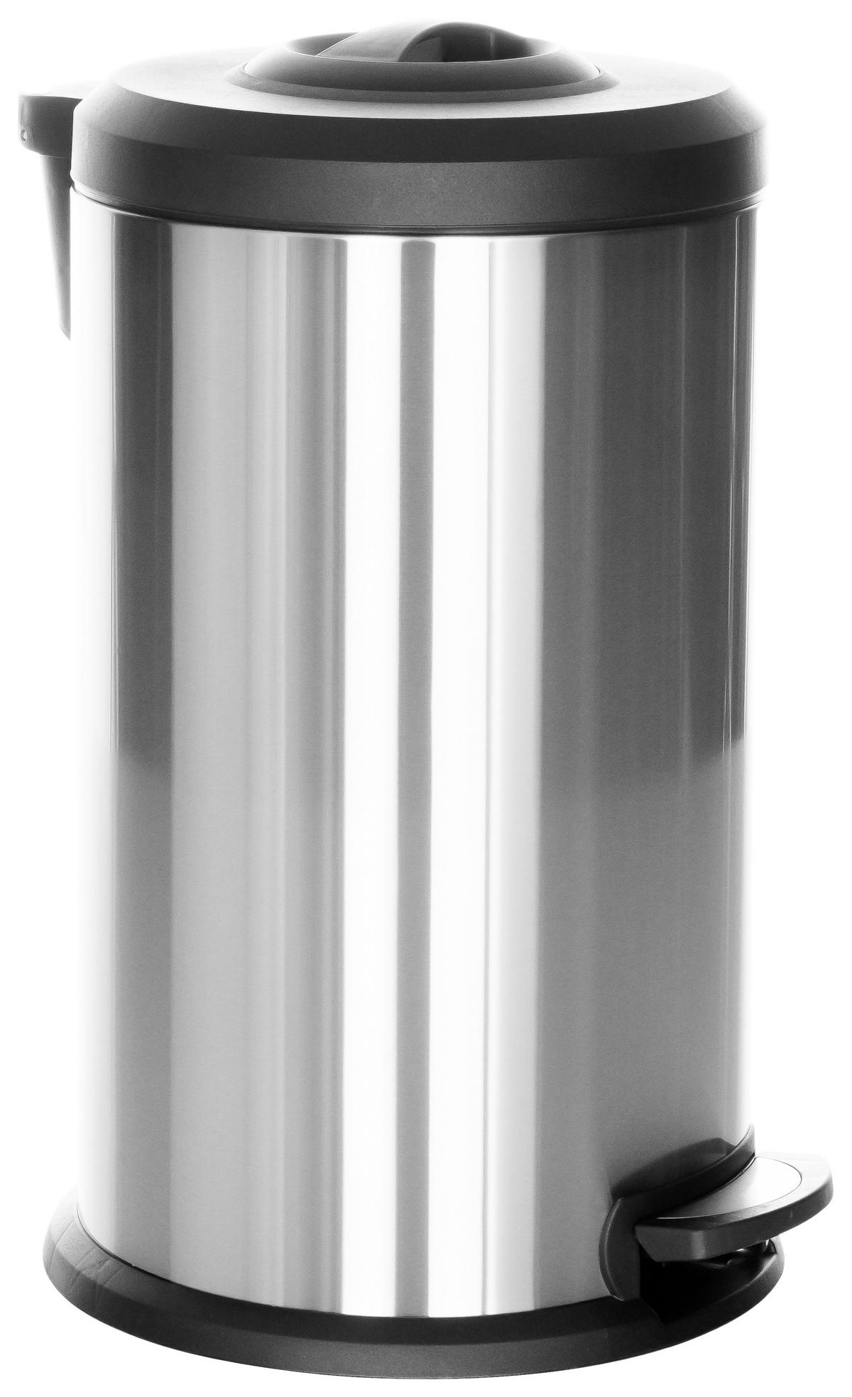 Abfallsammler Clean X - Silberfarben/Schwarz, Basics, Kunststoff/Metall (38/62-96/38cm) - MID.YOU