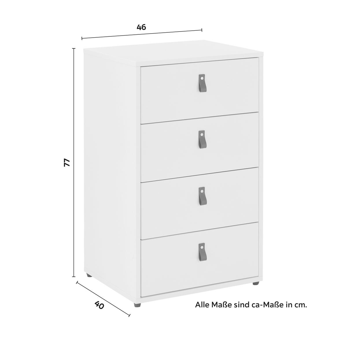 Komoda Mick - bílá/černá, Moderní, kompozitní dřevo/plast (46/77/40cm) - Modern Living