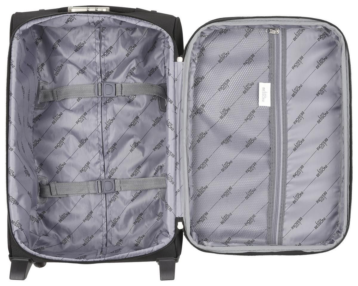 Reisekoffer Ingolf Mit 2 Rollen - Schwarz/Grau, MODERN, Kunststoff/Textil (42/60/26cm) - Luca Bessoni