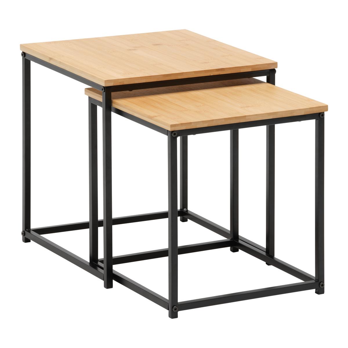 SADA STOLKŮ KOKO -EXKLUSIV- - černá/přírodní barvy, Lifestyle, kov/přírodní materiály (34/38/36/40/34/38cm) - Mömax