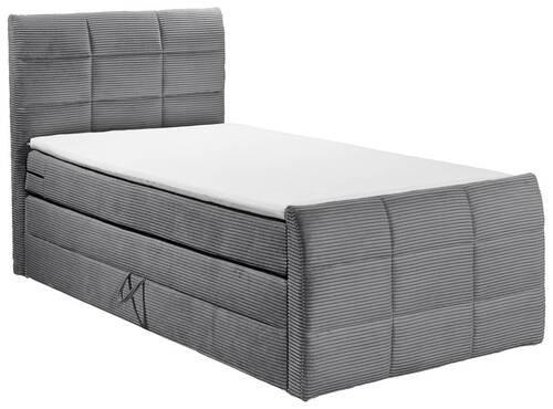 Boxspringbett Bolivia 6 - Dunkelgrau/Schwarz, MODERN, Holzwerkstoff/Textil (120/200cm) - MID.YOU