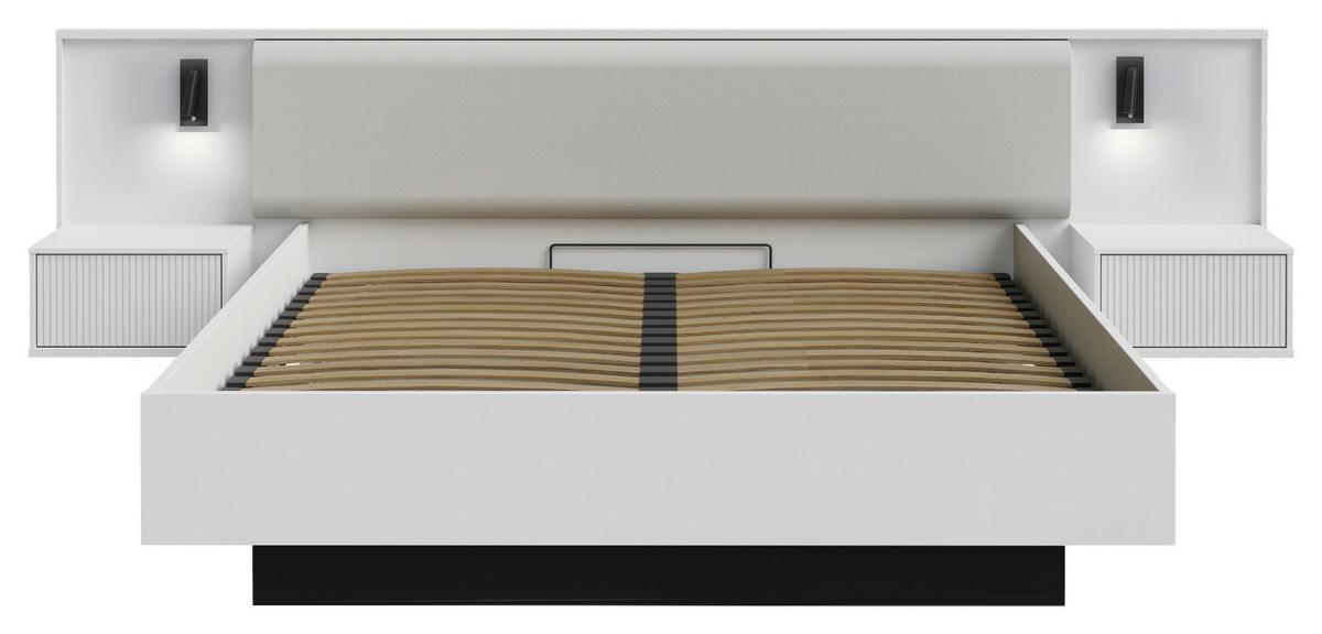 POSTELOVÁ SESTAVA NEKTARIUS - světle šedá, Moderní, kompozitní dřevo (309,2/92,9/213,3cm)