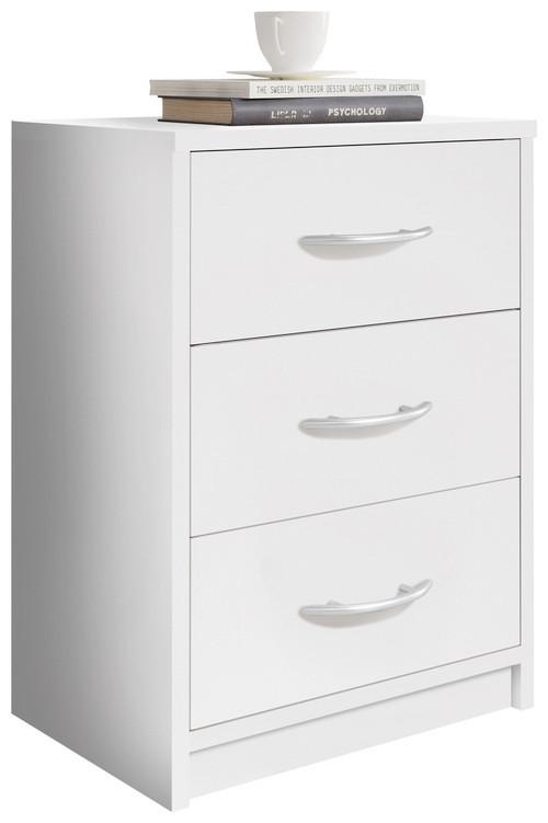 Nachtkästchenweiß H: 54 cm Pepe - Weiß, Basics (38,5/54/28,2cm) - P & B
