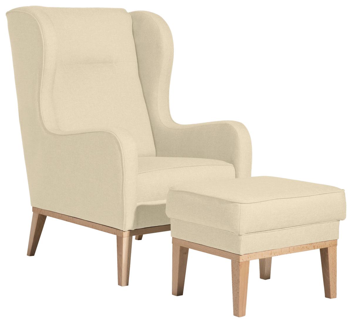 Hocker Angelo - Beige/Naturfarben, KONVENTIONELL, Textil (50/41/41cm) - Max Winzer