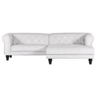 Ecksofa Jonte Weiß S: 260x160 cm - Dunkelbraun/Weiß, Design, Textil (260/160cm) - MID.YOU