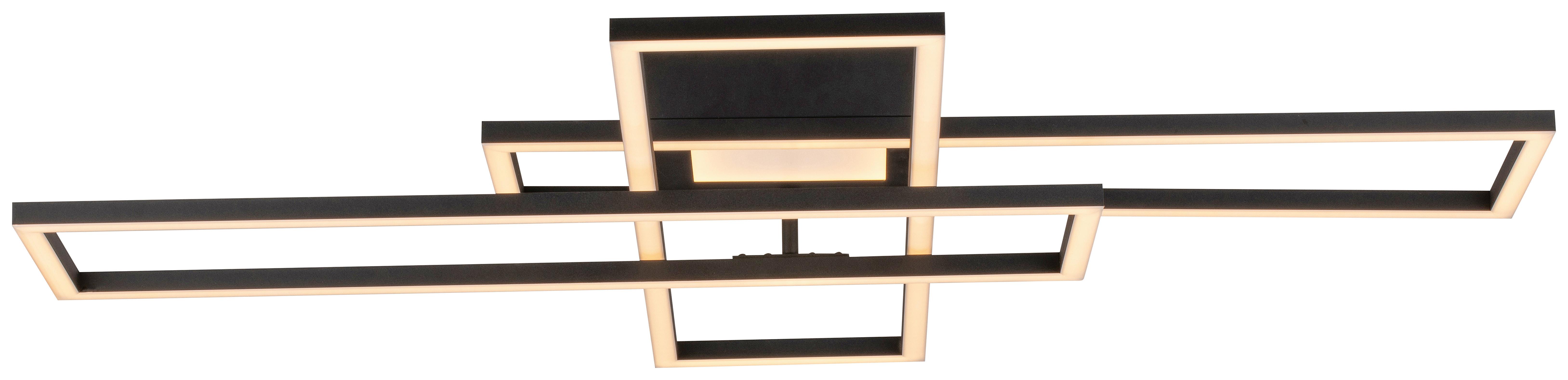 LED-DECKENLEUCHTE ALPHA - Schwarz, Design, Kunststoff/Metall (99,2/69,4/11,5cm) - Luca Bessoni